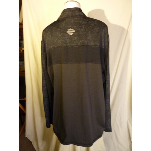 Harley-Davidson Men's Black Long Sleeve Light Weight Polyester-Spandex-Jersey XL - Picture 3 of 4